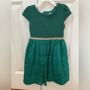 👗 Youngland Girls size 5 green Holiday sparkle dress👗